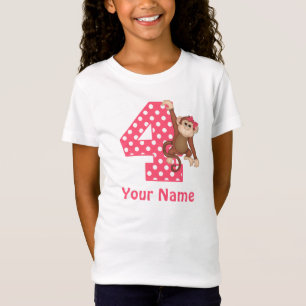 Skjorta för personlig för 4e födelsedagenapafli t-shirt