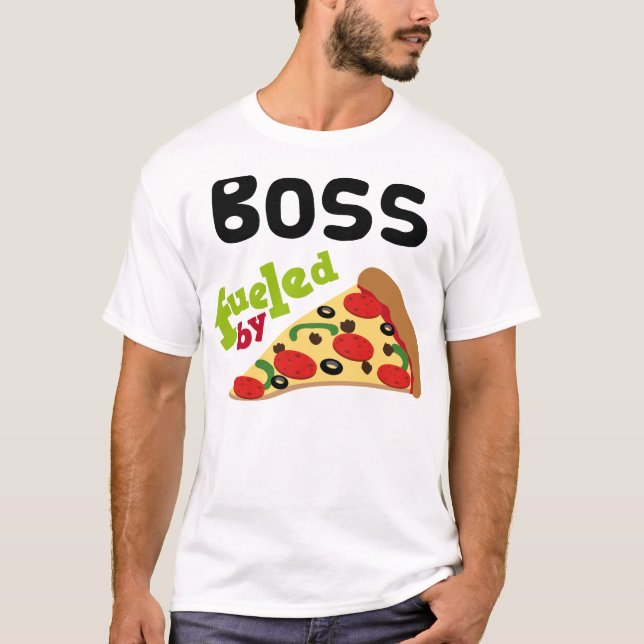 Skjorta för Pizza T för chef (rolig) Tee Shirt (Framsida)