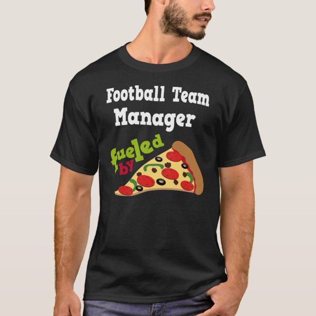 Skjorta för Pizza T för fotbollslagchef (rolig) Shirt (Framsida)