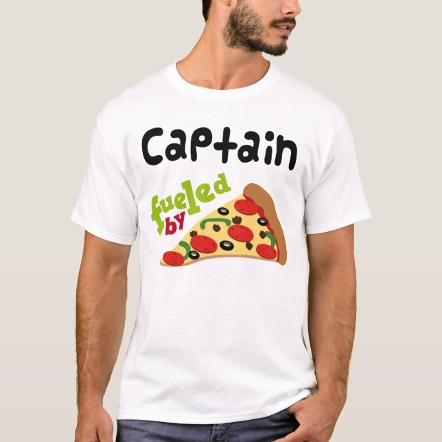 Skjorta för Pizza T för kapten (rolig) Tee Shirt (Framsida)