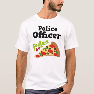 Skjorta för Pizza T för polis (rolig) T-shirt