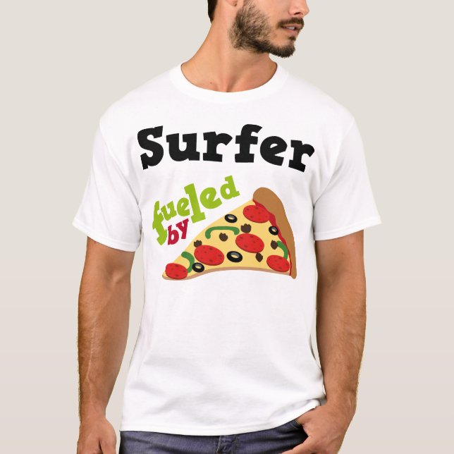 Skjorta för Pizza T för surfare (rolig) T-shirt (Framsida)