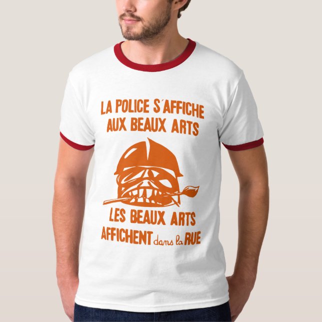 skjorta för polisparis uppror t-shirt (Framsida)