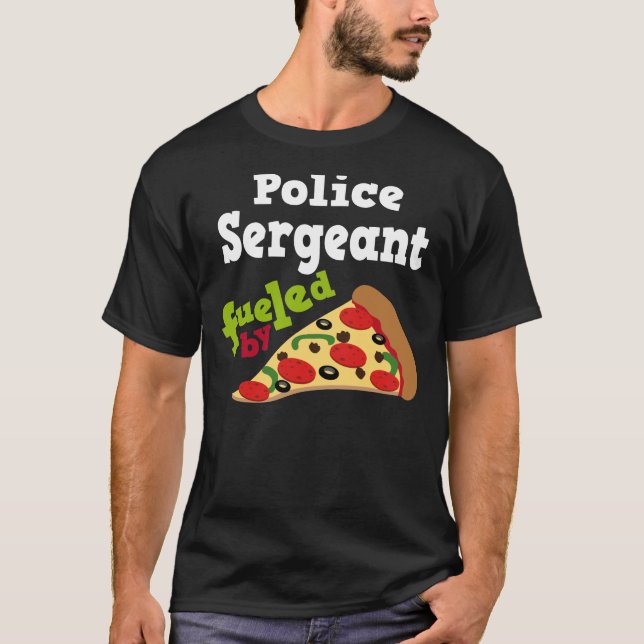 Skjorta för polisSergeant (rolig) Pizza T Tee Shirt (Framsida)