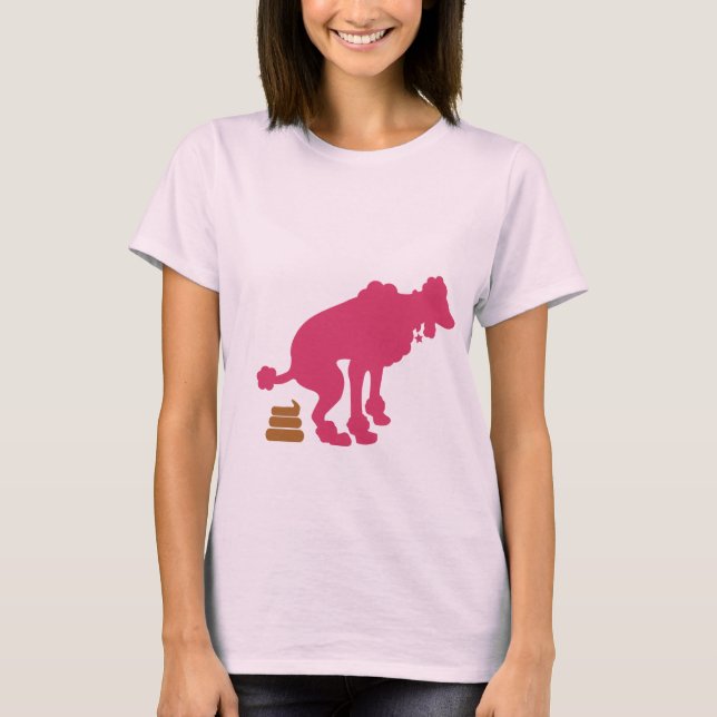 Skjorta för Poopin rosa pudel T Tee Shirt (Framsida)