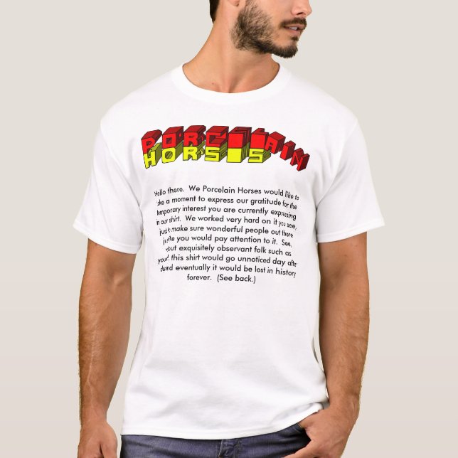 Skjorta för porslinhästmeddelande tee shirt (Framsida)