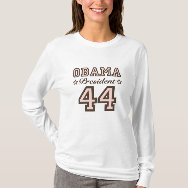 Skjorta för presidentObama 44 långärmad T Shirt (Framsida)