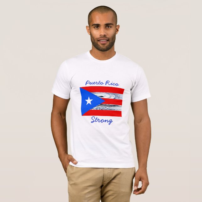 Skjorta för Puerto Rico stark orkanflagga Tröja (Hel framsida)