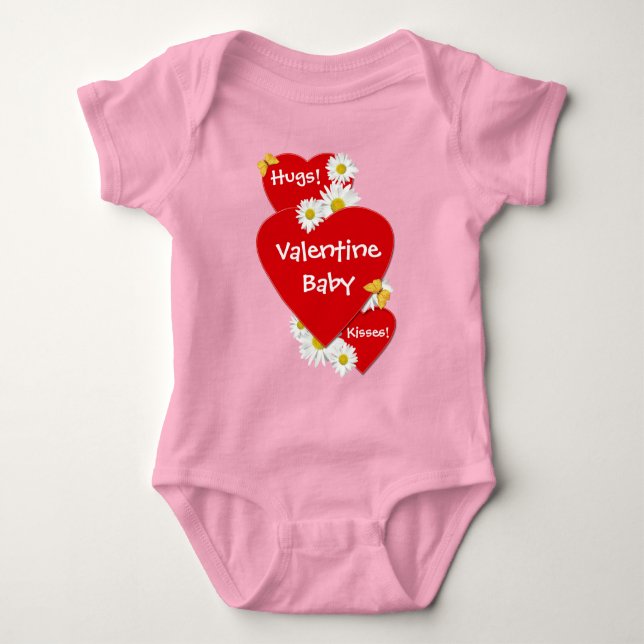 Skjorta för ranka för baby för valentindaisykramar tee shirt (Framsida)