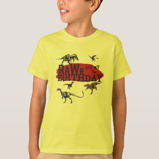 Skjorta för Rawr Dinosaurfödelsedag T-shirt
