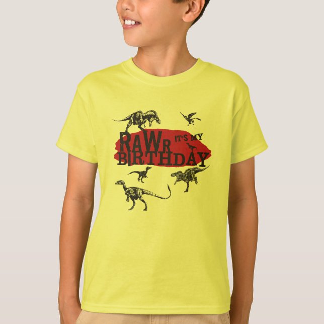 Skjorta för Rawr Dinosaurfödelsedag Tröja (Framsida)