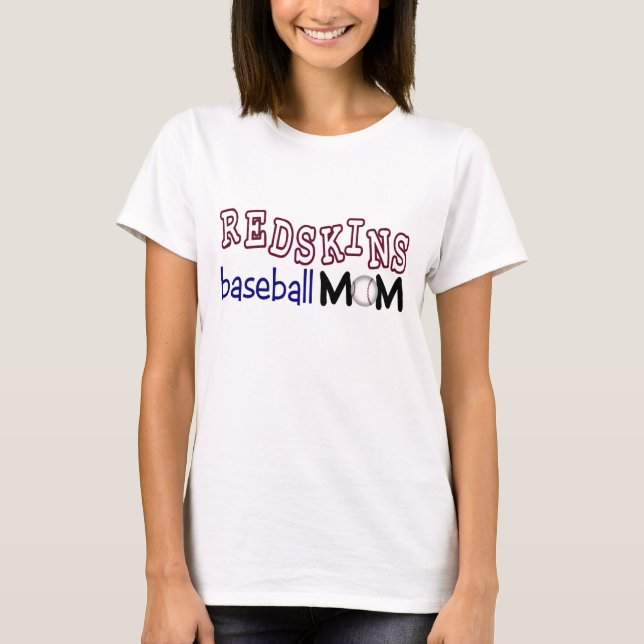 Skjorta för Redskinsbaseballmamma T-shirt (Framsida)