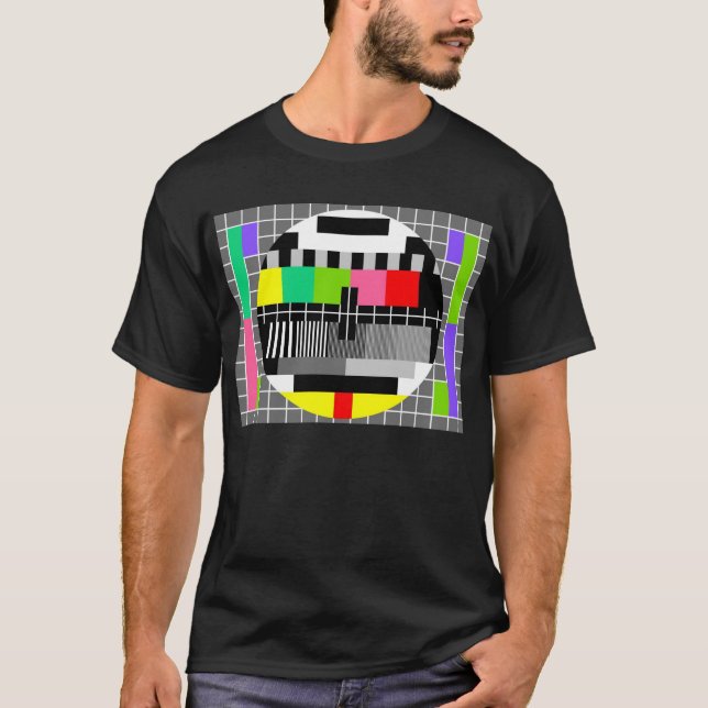 Skjorta "för Retro television" för man Tee Shirt (Framsida)