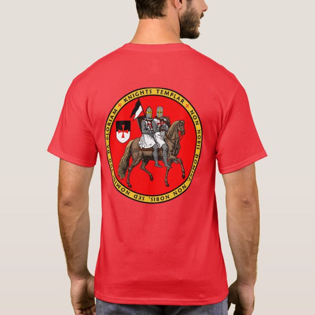 Skjorta för riddareTemplar officiell Emblem T Shirt (Baksida)