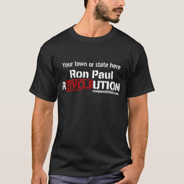 Skjorta för Ron Paul revolutionmörk Tee Shirt (Framsida)