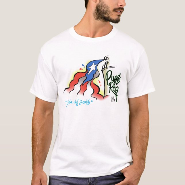 Skjorta för Sabor Boricua "Mi bonitabandera" Tee Shirt (Framsida)