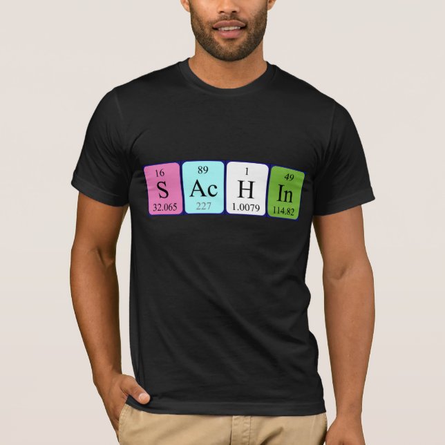 Skjorta för Sachin periodisk bordnamn Tee Shirt (Framsida)