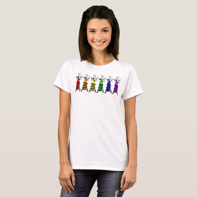 Skjorta för sexhörningsregnbågeklaffar t shirt (Hel framsida)