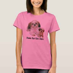 Skjorta för Shih Tzu bröstcancerdamer Tee Shirt