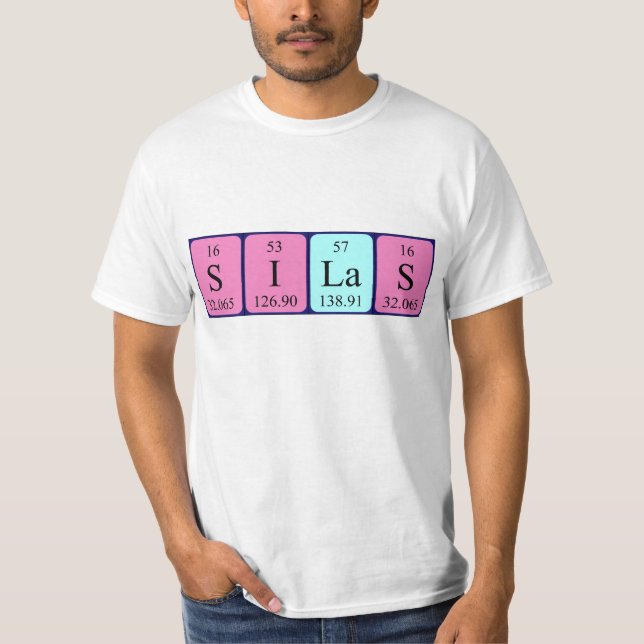 Skjorta för Silas periodisk bordnamn T-shirt (Framsida)