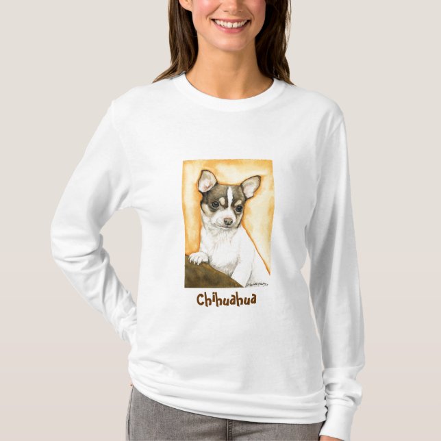 Skjorta för sleeve för damer Lond "för Chihuahua" Tröja (Framsida)