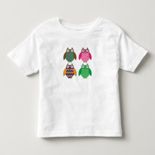 Skjorta för småbarn T för fyra lite ugglor T-shirt