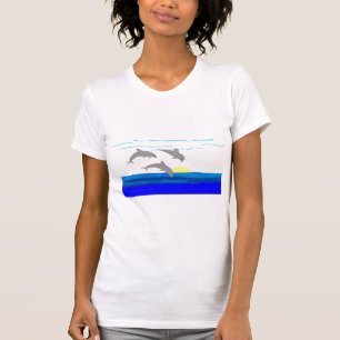 Skjorta för solnedgångbanhoppningdelfiner t-shirt