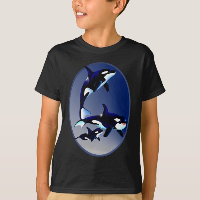 Skjorta för späckhuggarefamiljOval Tee Shirt (Framsida)