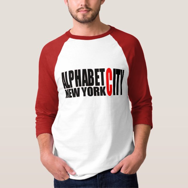 Skjorta för stad NYC för alfabet U59 Tee (Framsida)