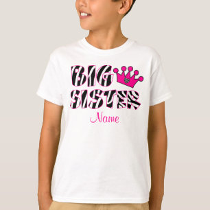 Skjorta för storasysterzebra tryckpersonlig t shirt