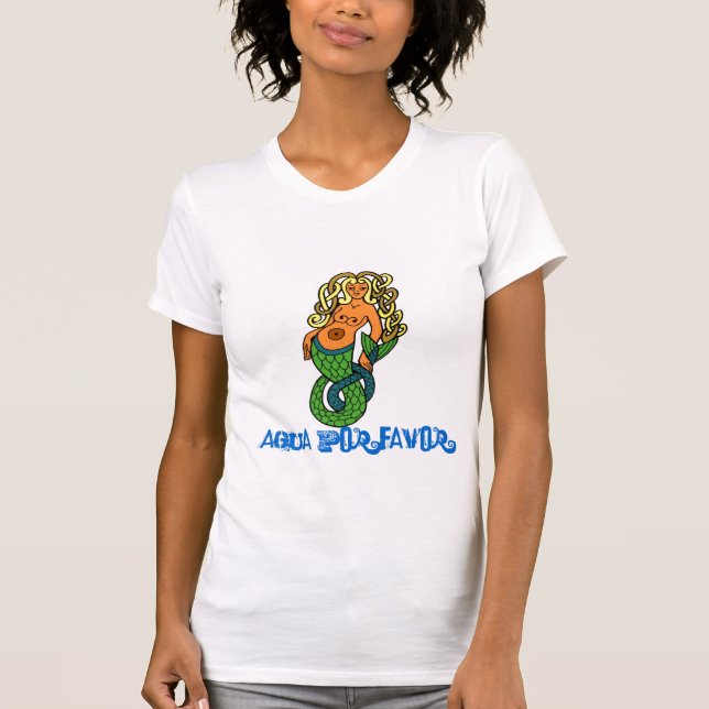 Skjorta för surfareflickasjöjungfru tee shirt (Framsida)