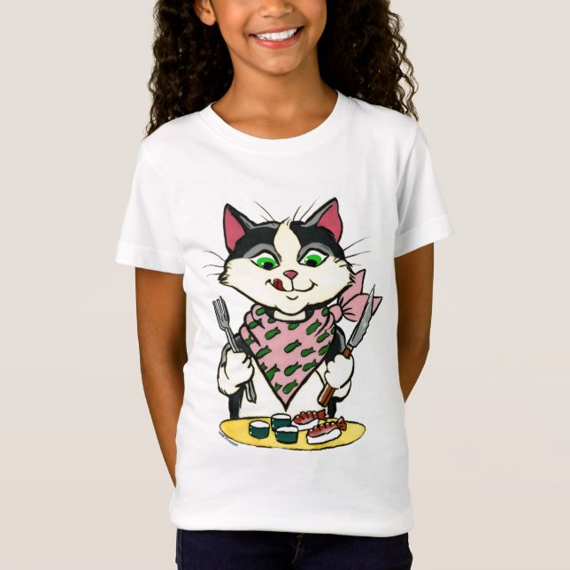 Skjorta för Sushikattflickor T-shirt (Framsida)