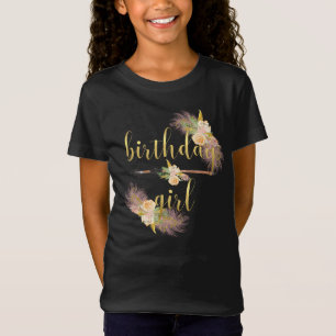 Skjorta för svart för Boho chic guld- T Shirt