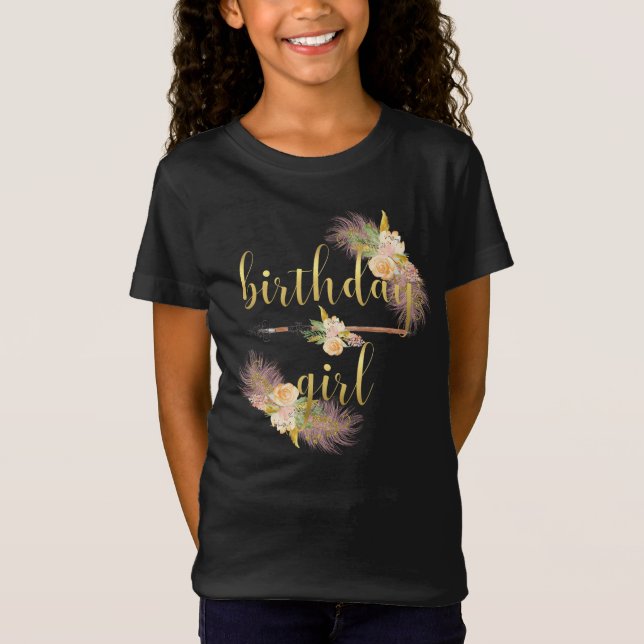 Skjorta för svart för Boho chic guld- T Shirt (Framsida)