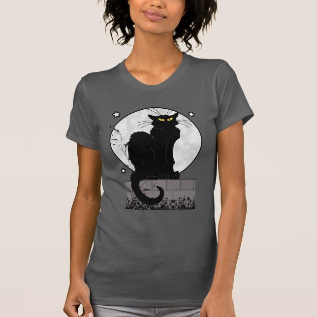 Skjorta "för svart katt" tee shirt (Framsida)