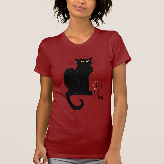 Skjorta "för svart katt" tee shirt (Framsida)