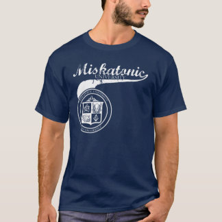 Skjorta för SwooshMiskatonic universiteten på mörk Tee Shirt