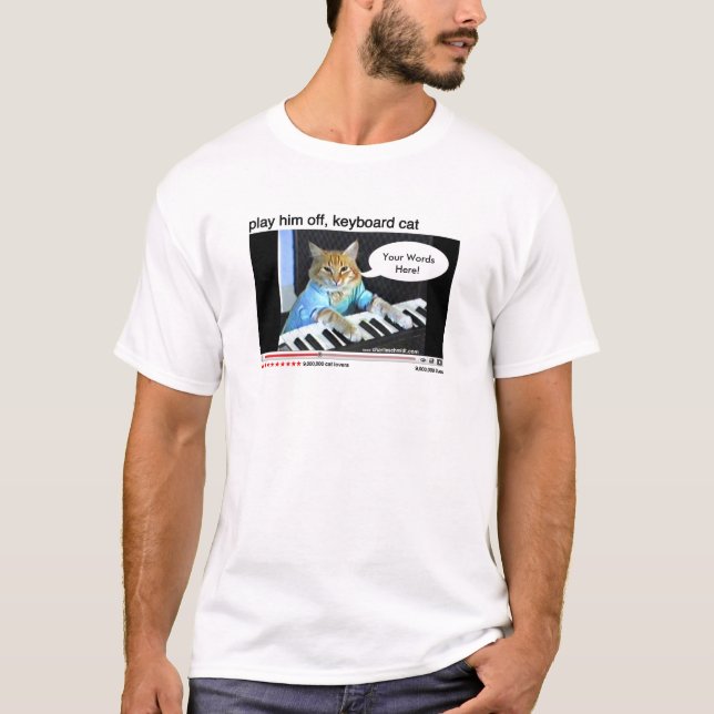 Skjorta för tangentbordkattanpassade tee shirt (Framsida)