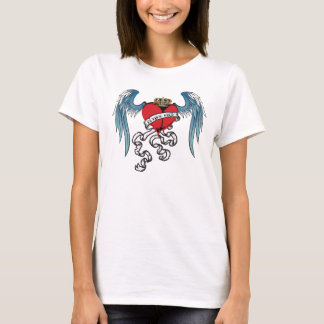 Skjorta för tatuering för flygkickhjärta t-shirt