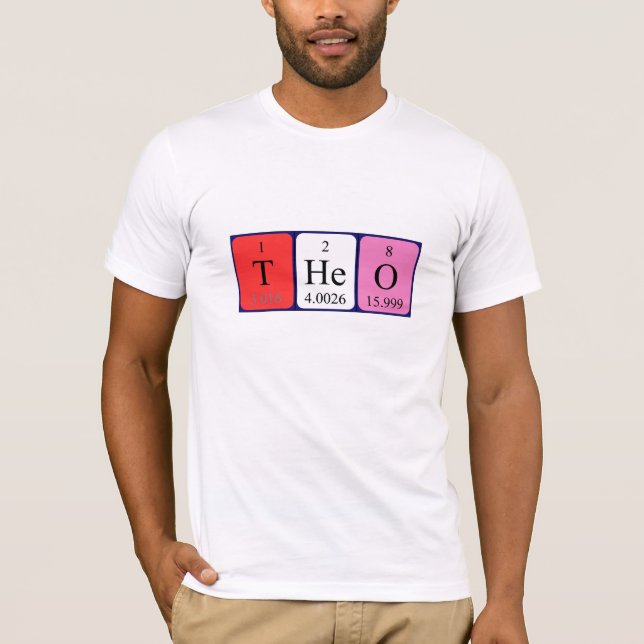 Skjorta för Theo periodisk bordnamn T-shirt (Framsida)