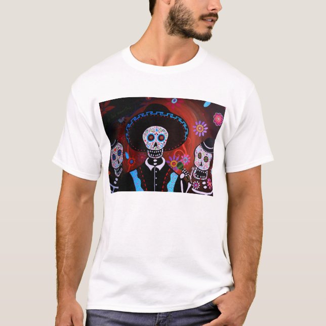 SKJORTA FÖR TRES-MARIACHIDAY OF THE DEAD TEE SHIRT (Framsida)