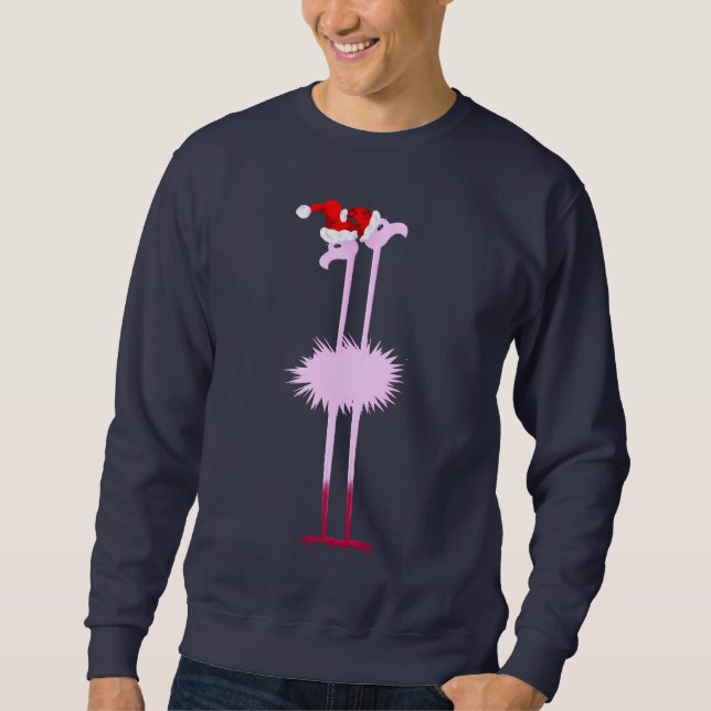Skjorta för två julFlamingos Lång Ärmad Tröja (Framsida)