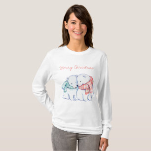 Skjorta för två polar björngod jul tee shirt