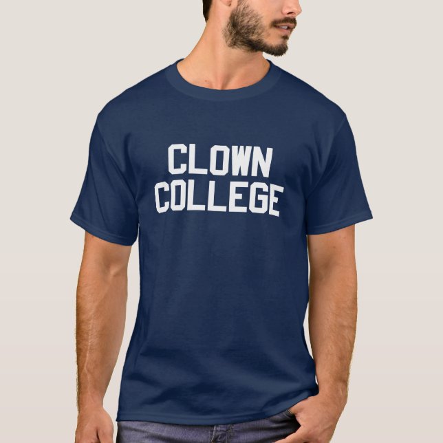 Skjorta för utslagsplats för clownhögskola mörk tee shirt (Framsida)