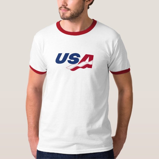 Skjorta för utslagsplats för USA RacquetballRinger T Shirt (Framsida)