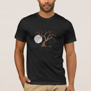 Skjorta för vattenfärgträd- och månemörk t-shirt