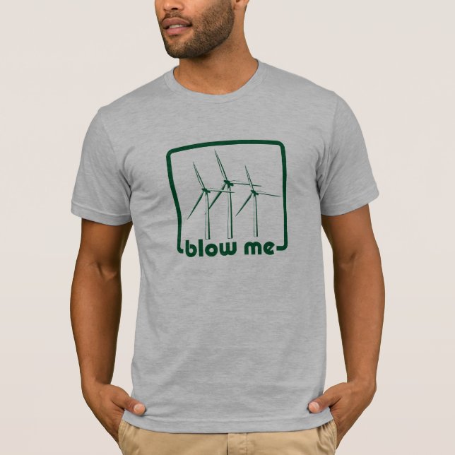 Skjorta för vindturbingrönt tee shirt (Framsida)