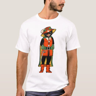 Skjorta för vintageHalloween katt Tee Shirt