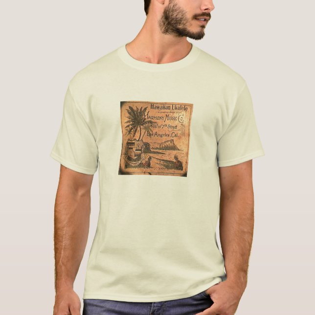 Skjorta för vintageUkuleleetikett Tee (Framsida)