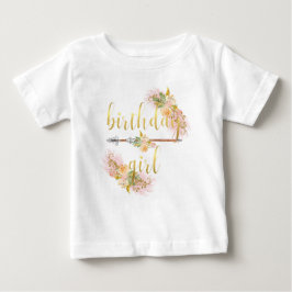 Skjorta för vit för Boho chic guld- T Shirt
